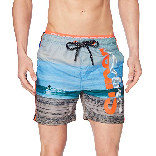 Superdry Photographic Volley Swim Short Pantalones Cortos, Multicolor (Super Dry Surf Q2i), S para Hombre