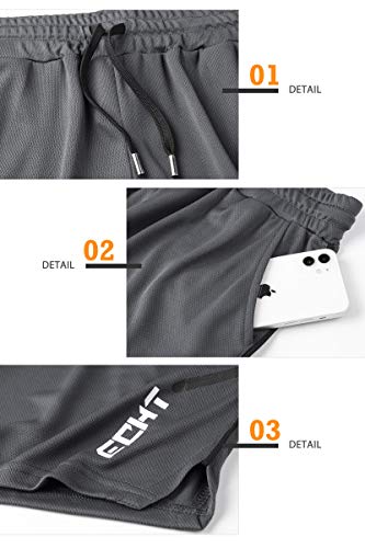 Superora Shorts Deportivos Hombre Pantalones Cortos Short de Ejercicio Deporte Secado Rápido de Malla con Cordón para Playa Correr Jogging Running al Aire Libre Ligero y