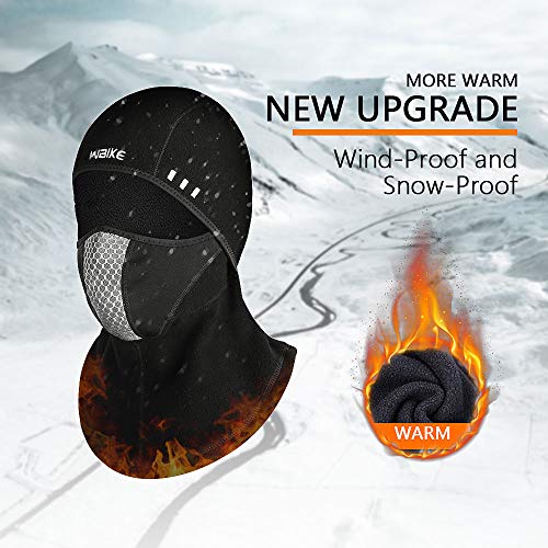 Suxman Pasamontañas Moto Invierño Impermeable, Balaclava Termico Forro Polar, Máscara Capucha Pasamontaña para Ciclismo, Esqui, Senderismo, Snowboard para Hombre Mujeres Resistente al Viento-Negro