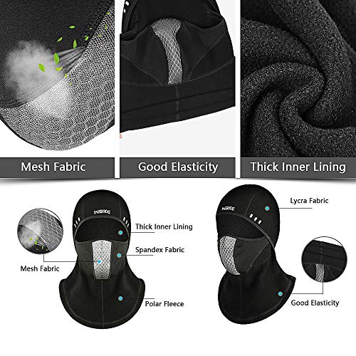 Suxman Pasamontañas Moto Invierño Impermeable, Balaclava Termico Forro Polar, Máscara Capucha Pasamontaña para Ciclismo, Esqui, Senderismo, Snowboard para Hombre Mujeres Resistente al Viento-Negro
