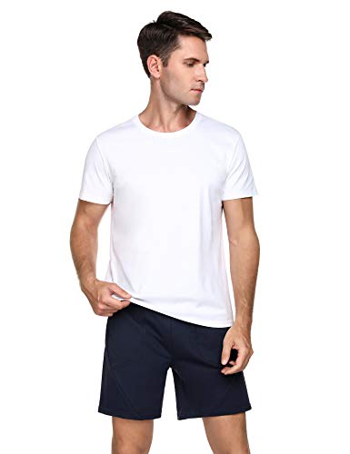 Sykooria Pantalon Corto Hombre Deporte, 100% Algodón Shorts Deportivos Hombre con 4 Bolsillos, Ligero Transpirable Atletismo Shorts para Baloncesto, Jogging, Gimnasio y Trabajos, XXL