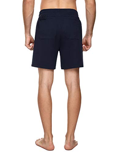 Sykooria Pantalon Corto Hombre Deporte, 100% Algodón Shorts Deportivos Hombre con 4 Bolsillos, Ligero Transpirable Atletismo Shorts para Baloncesto, Jogging, Gimnasio y Trabajos, XXL