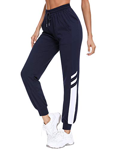 Sykooria Pantalones Chándal de Largos para Mujer Pantalón de Deportivos Algodón con Bolsillo Jogger Fitness Yoga Pijama Correr
