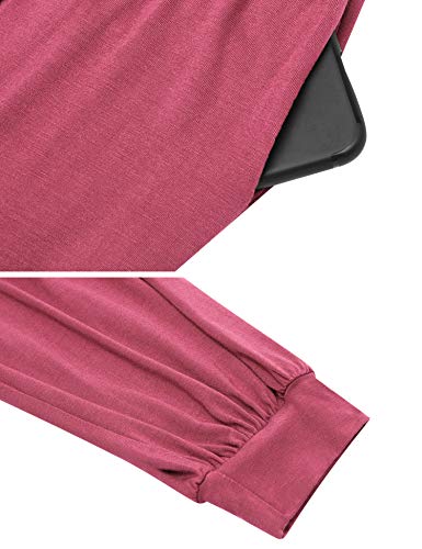 Sykooria Pantalones Deportivos para Mujer de Algodón Pantalones de Yoga con Bolsillos Pantalón de Harem Cintura Alta Pilates Baile Jogger Ropa de Casa