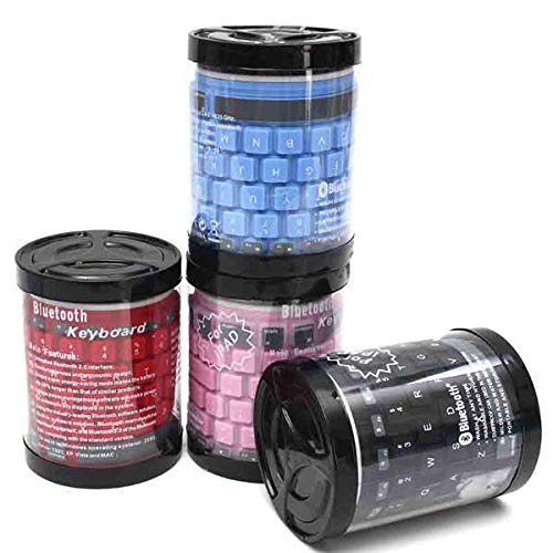 T-ara Súper Tiempo de reacción Teclado de la Minifalda Bluetooth inalámbrica de Silicona Impermeable para teléfono Celular Tableta Sensación Super cómoda (Color : Red)