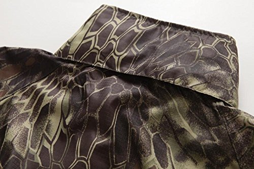 táctica Impermeable Impermeable Windbreaker Thin Militares Cazador Ropa Protector Solar de transpiración de Secado rápido UV Verano Camuflaje Libre Chaqueta rápida (XXL, Ruinas Camo Verde)