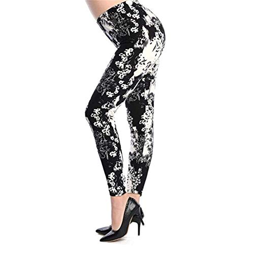 Tamaño De Impresión Flor Leggings Leggins Plus Legins Guitarra Tela Escocesa Delgada Pantalones De Moda Aptitud De Las Mujeres Pantalones Leggings (Color : PD55, Size : L)