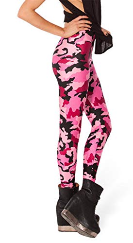 Tamskyt - Mallas ajustadas para mujer, con estampado digital de unicornio para entrenar Rosa Camuflaje rosa. Talla única