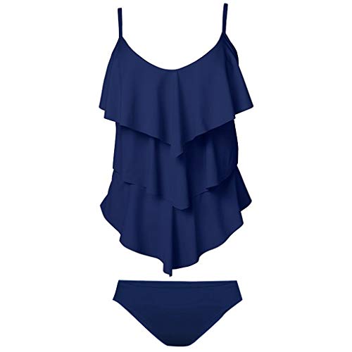 Tankinis Mujer Traje de Baño de Dos Piezas Conjunto Push up Bikini con Volantes con Eslinga Dividida Bohemio BañAdores Playa Beachwear Gran tamaño Monokini Riou