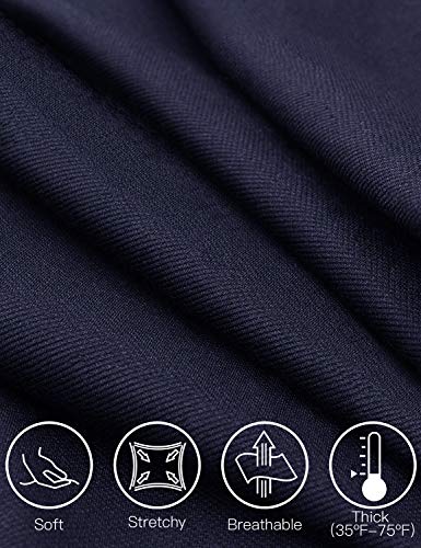 Tapata Mujer 76cm/81cm/86cm Pantalones Pierna Recta Elásticos con Bolsillos, Pequeño/Regular/Alto para Oficina Negocios Casual, 30'' Azul Marino, XXL