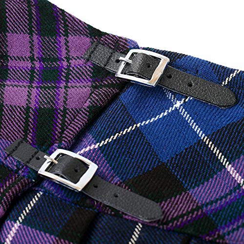 Tartanista - Kilt/Minifalda Escocesa con Correas y alfiler - 41,9cm - Honour of Scotland - EU38 UK10