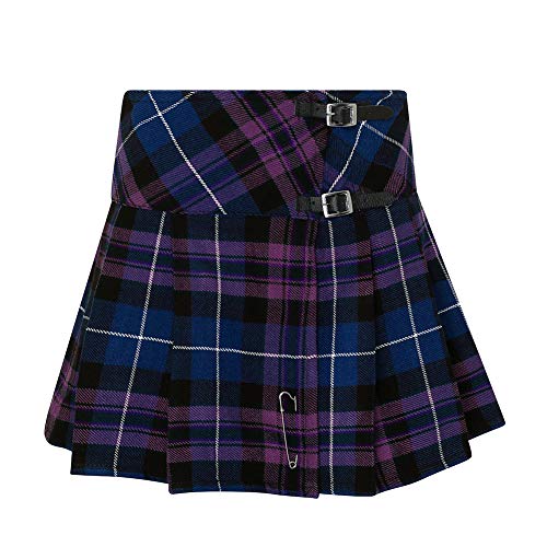 Tartanista - Kilt/Minifalda Escocesa con Correas y alfiler - 41,9cm - Honour of Scotland - EU38 UK10