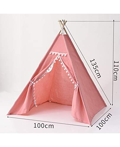 Teepee TENTE para NIÑOS NIÑOS PLATABLE Play TIENS PLAYOUSE, Juguetes para NIÑAS por NIÑAS/NIÑOS por AIRN DE Pantalla DE PANTALÓN COMODANTE Pink TIVAS Tepee Play Tienda (Size : M-100 ×100 ×110cm)