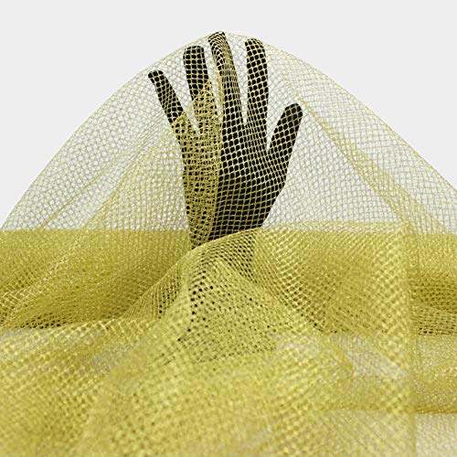 TELA DE RED MALLA DORADA BRILLANTE DE ANCHO 150cm, RED DE PANAL DE ABEJA EN ORO (ORO, 1 METRO)