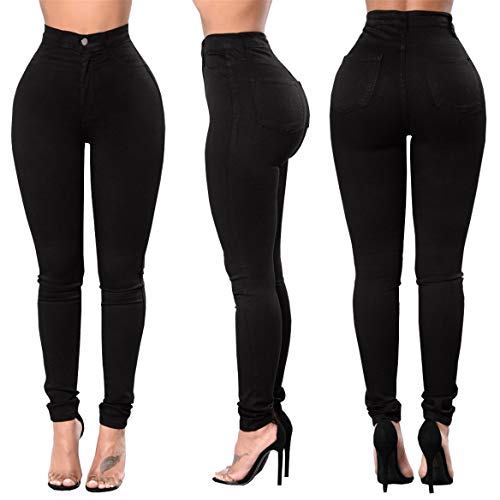 Tenxin Vaqueros Jeans push up Vaqueros Elasticos Mujer cintura alta tallas grandes mujer Pantalones Jeans Mujer Elástico Flacos Skinny Slim Fit