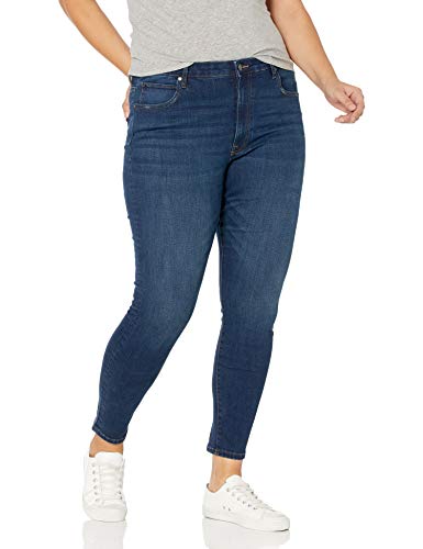 The Drop Fairfax Pantalón vaquero pitillo tobillero de talle alto para Mujer, Azul oscuro, 30