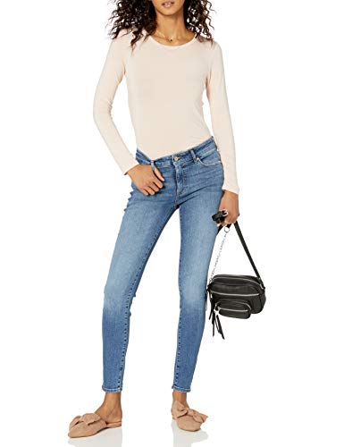 The Drop Venice Pantalón vaquero pitillo de talle medio para Mujer, Azul claro, 34