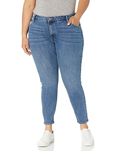 The Drop Venice Pantalón vaquero pitillo tobillero de talle medio para Mujer, Azul claro, 54