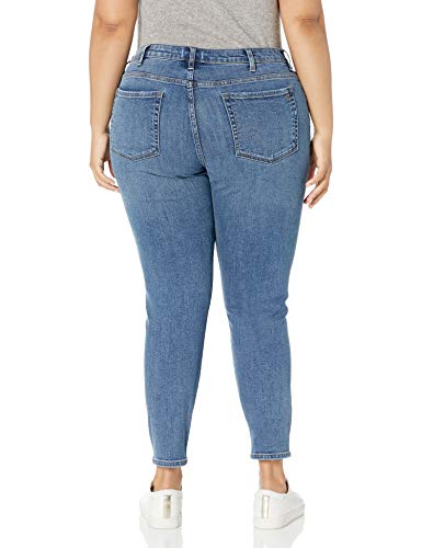The Drop Venice Pantalón vaquero pitillo tobillero de talle medio para Mujer, Azul claro, 54