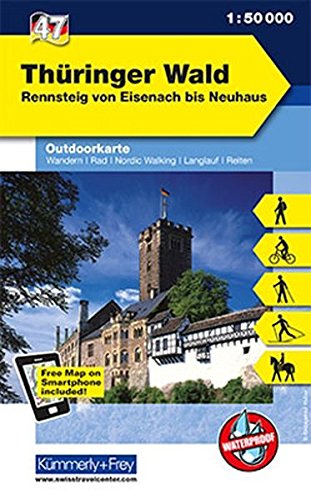 Thueringer Wald (2013): Rennsteig von Eisenach bis Neuhaus. Wanderwege, Radwanderwege, Nordic Walking: 981