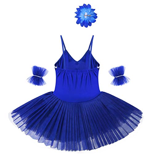 TiaoBug Niñas Maillots de Danza Ballet Vestido con Lentejuelas para Fiestas Leotardo Algodón con Tutú Infántil con Braga Interior para Niños 2-14 Años Azul Marino 13-14 años