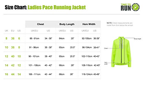 Time To Run Chaqueta Pace Ligera y Resistente al Viento para Correr/Ciclismo Mujer M Negro