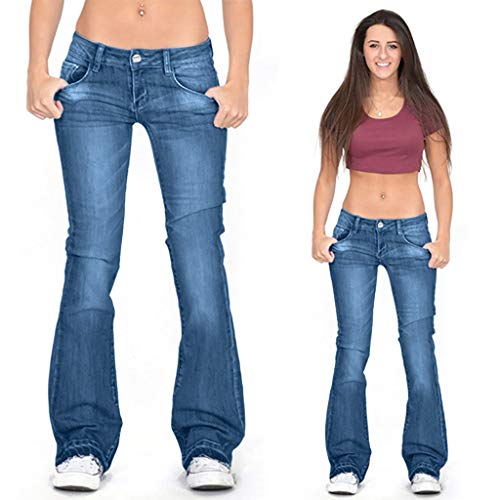 Toamen Jeans Acampanados para Mujer Pantalones de Mezclilla Delgados de Tiro bajo Pantalones Acampanados Casuales Pantalones Vaqueros para Mujer Pantalones Anchos