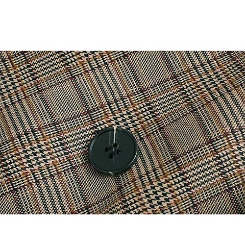 Tolerancia al frío Comprobar la Vendimia Ocasional de la Tela Escocesa Ajuste Delgado Manga Larga Chaqueta de la Chaqueta (Color : Plaid, Size : L)