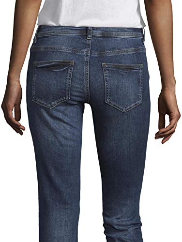 Tom Tailor Alexa Jeans Style Von Hat Ein Gerade Geschnittenes Und Etwas Weiteres Bein Vaqueros Slim, Azul (Mid Stone Wash Denim 10281), W28/L30 para Mujer
