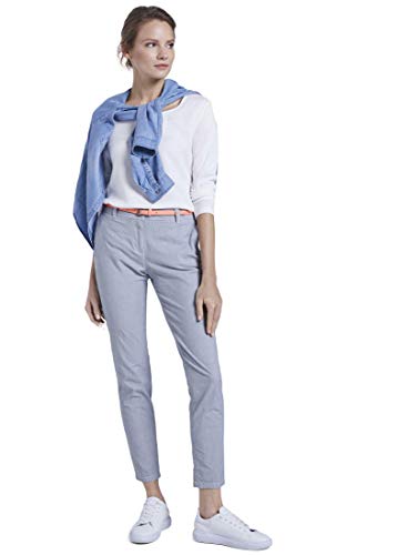 Tom Tailor Chino Slim Pantalón, 12320/Pantalones De Rayas Finas, 34W/ 30L para Mujer