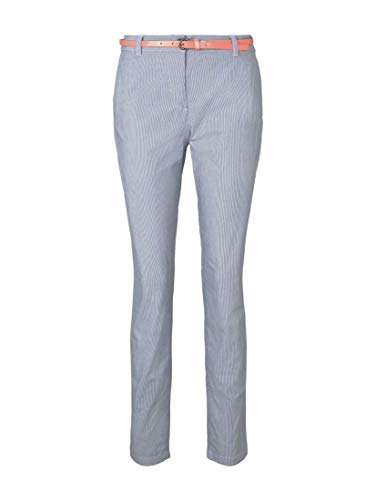 Tom Tailor Chino Slim Pantalón, 12320/Pantalones De Rayas Finas, 34W/ 30L para Mujer