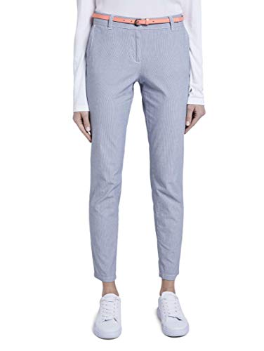 Tom Tailor Chino Slim Pantalón, 12320/Pantalones De Rayas Finas, 34W/ 30L para Mujer