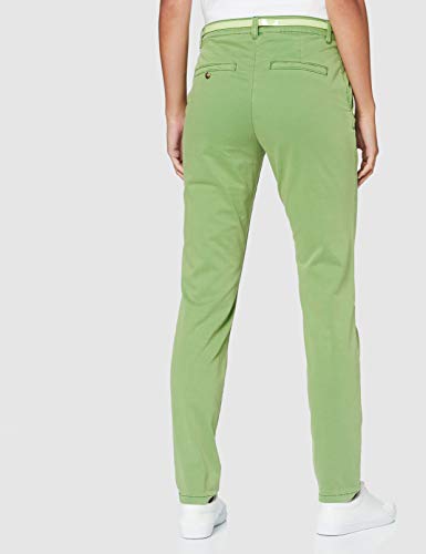 Tom Tailor Chino Slim Pantalón, 21173/Césped Seco Verde, 38/32 para Mujer