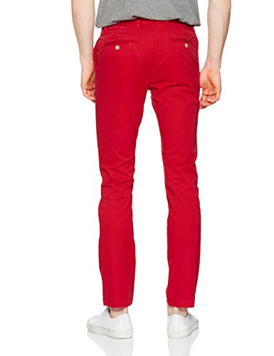 Tommy Hilfiger Hombre BLEECKER CHINO STR PIMA CTN Pantalones, Rojo (Red/611), W32/L34