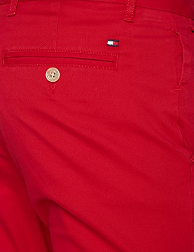 Tommy Hilfiger Hombre BLEECKER CHINO STR PIMA CTN Pantalones, Rojo (Red/611), W32/L34
