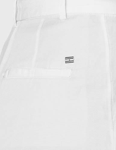 Tommy Hilfiger Linen Tencel Short Vaqueros Slim, Blanco (White Ybr), 40 para Mujer