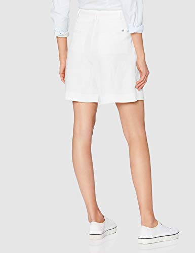 Tommy Hilfiger Linen Tencel Short Vaqueros Slim, Blanco (White Ybr), 40 para Mujer