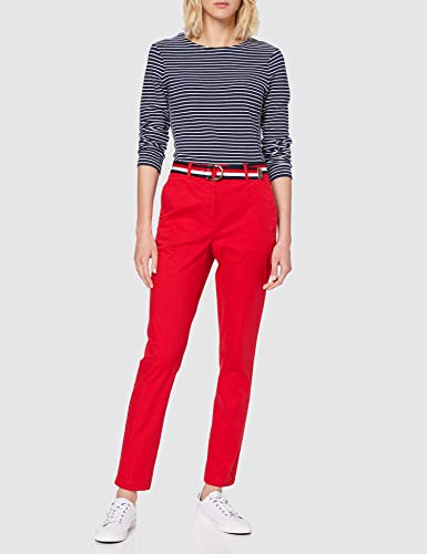 Tommy Hilfiger Slim Fit Chino Pantalones, Rojo (Red XLG), 85 (Talla del Fabricante: 32) para Mujer