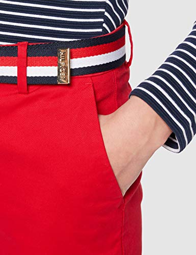 Tommy Hilfiger Slim Fit Chino Pantalones, Rojo (Red XLG), 85 (Talla del Fabricante: 32) para Mujer