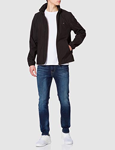 Tommy Hilfiger Stand Collar Jacket Chaqueta, Negro, L para Hombre
