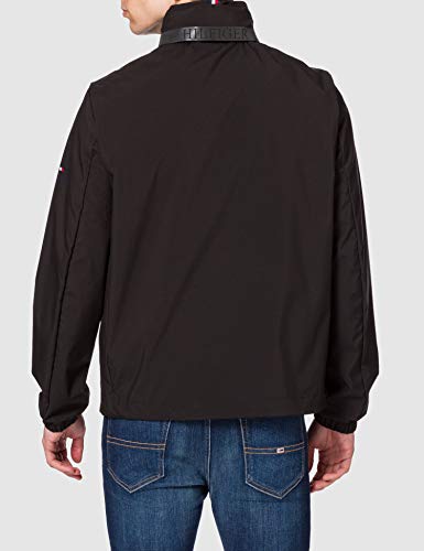 Tommy Hilfiger Stand Collar Jacket Chaqueta, Negro, L para Hombre
