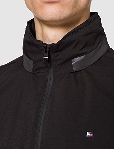 Tommy Hilfiger Stand Collar Jacket Chaqueta, Negro, L para Hombre