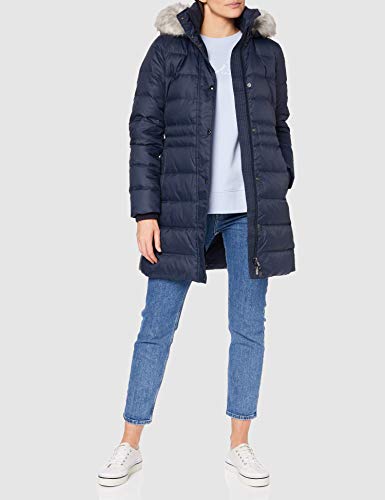 Tommy Hilfiger TH ESS Tyra Down Coat with Fur Chaqueta, Desert Sky, S para Mujer