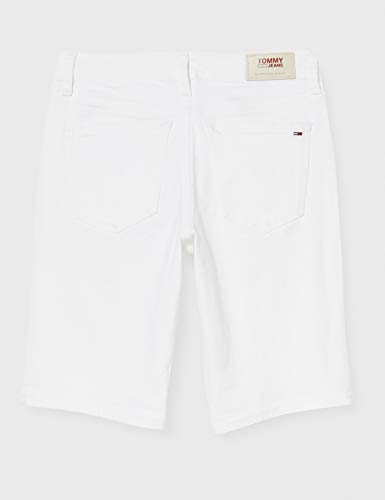 Tommy Jeans Mid Rise Denim Bermuda Cnw Short, Blanco (Candle White Str 1cd), W26 para Mujer