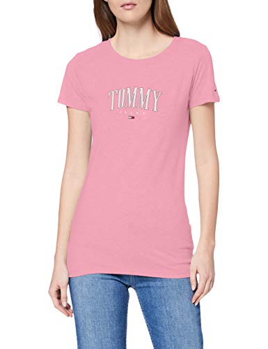 Tommy Jeans Tjw Tommy Script tee Camiseta de Manga Corta, Rosa (Pink Daisy TOU), M para Mujer