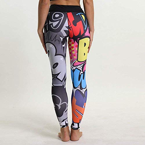 Tomwell Leggins para Damas Patrón de Navidad Pantalones Deportivos Largos para Training Running Yoga Fitness Transpirables con Cintura Alta Multicolor Small