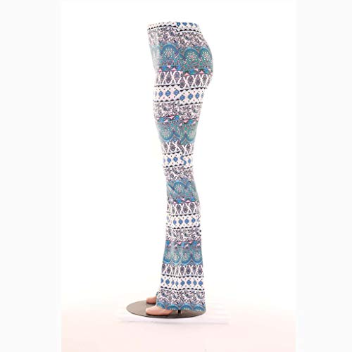 TOPKEAL Pantalones Largos de Estilo Nacional Boho para Mujer Pantalón Acampanado Anchos Estampado de Damas
