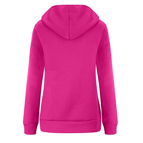 TOPKUAL Sudadera con Capucha para Mujer Suelta Tallas Grandes Mujeres Patchwork Chaqueta con Cremallera De Lana Caliente Abrigo De AlgodóN Casual Outwear Sudadera Deportiva