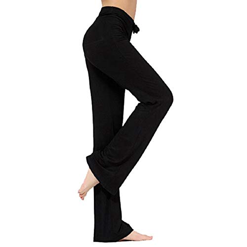TownCat Pantalones de Yoga para Mujer, Pantalones Casuales de Yoga con cordón para Yoga y Correr (Negro, Medium)