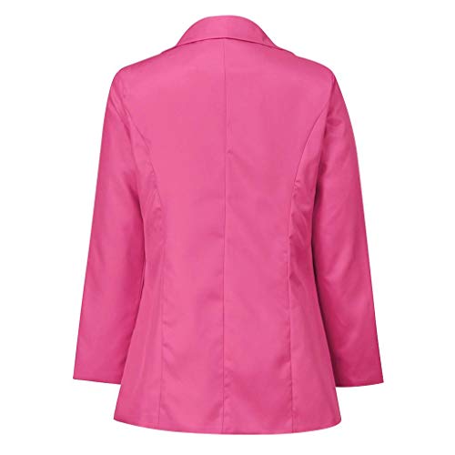 Trajes Mujer Invierno Otoño 2019 SHOBDW Liquidación Venta Abrigos Mujer Elegantes Color Sólido Chaqueta Mujer Solapa Cardigan Mujer Largos Rebajas Casual Blazers Mujer Talla Grande(Rosa,XXL)